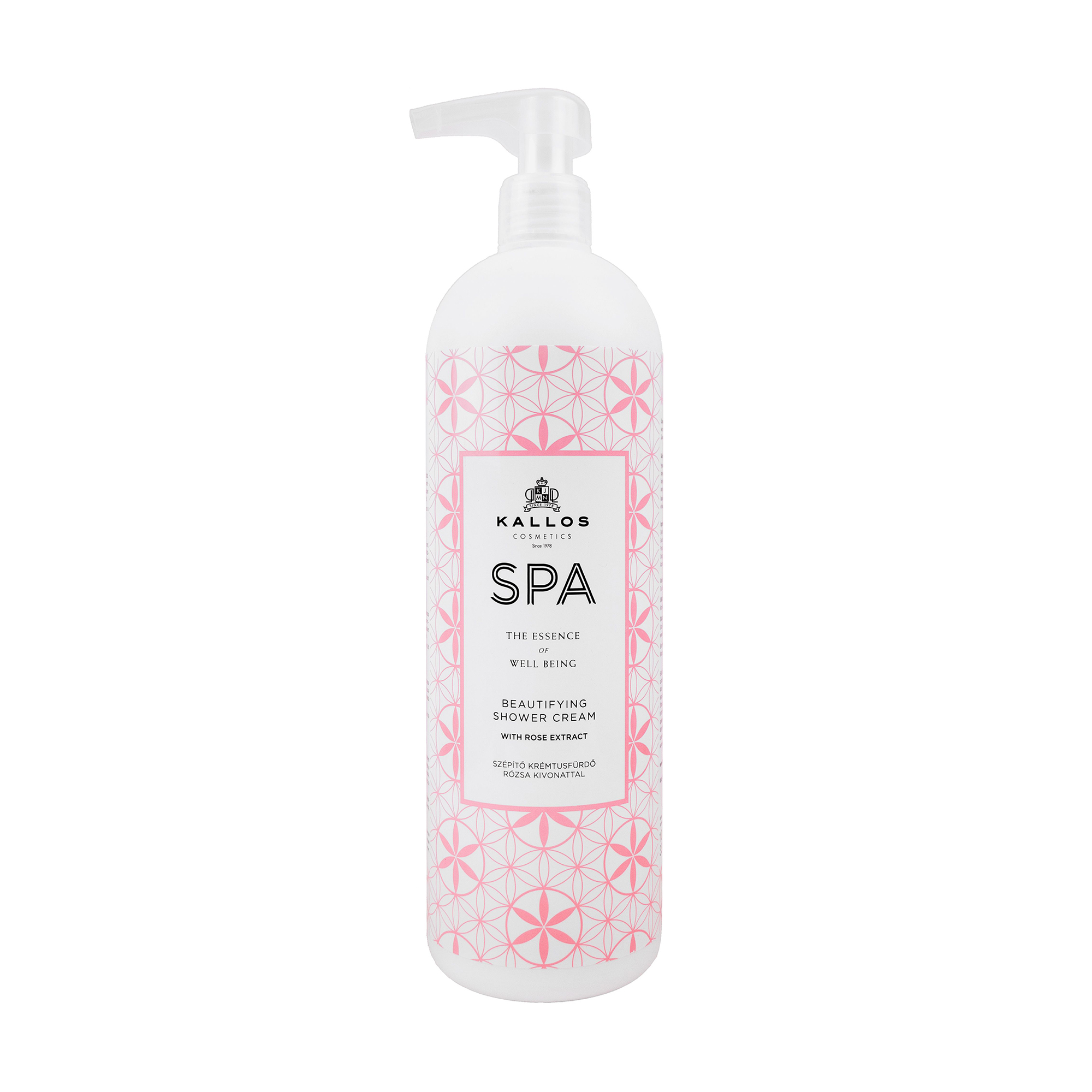Крем для душу Kallos SPA Beautifying Shower Cream з екстрактом троянди, 1 л